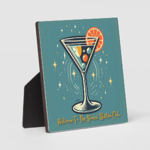 Atomic Martini Club Retro Futuristic Cocktail Plaque