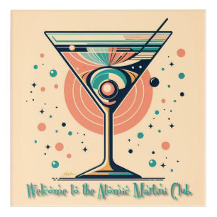 Atomic Martini Club Retro Futuristic Space Age Acrylic Print