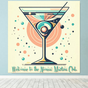 Atomic Martini Club Retro Futuristic Space Age Canvas Print