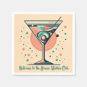 Atomic Martini Club Retro Futuristic Space Age Napkins