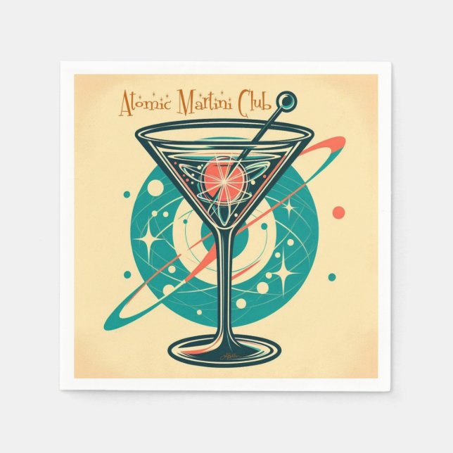 Atomic Martini Club Space Age Napkins (Front)