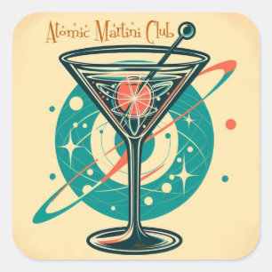 Atomic Martini Club Square Sticker