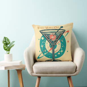 Atomic Martini Club Throw Pillow