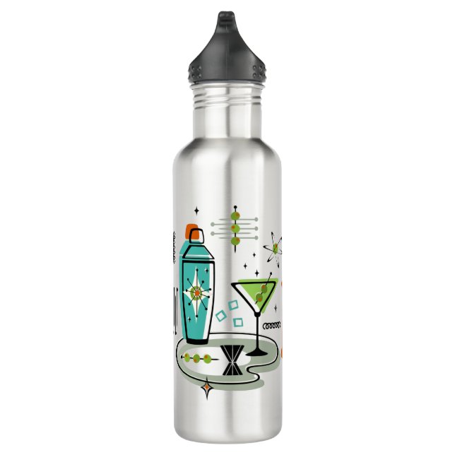 Atomic Martini ©studioxtine Stainless Steel Water Bottle (Right)
