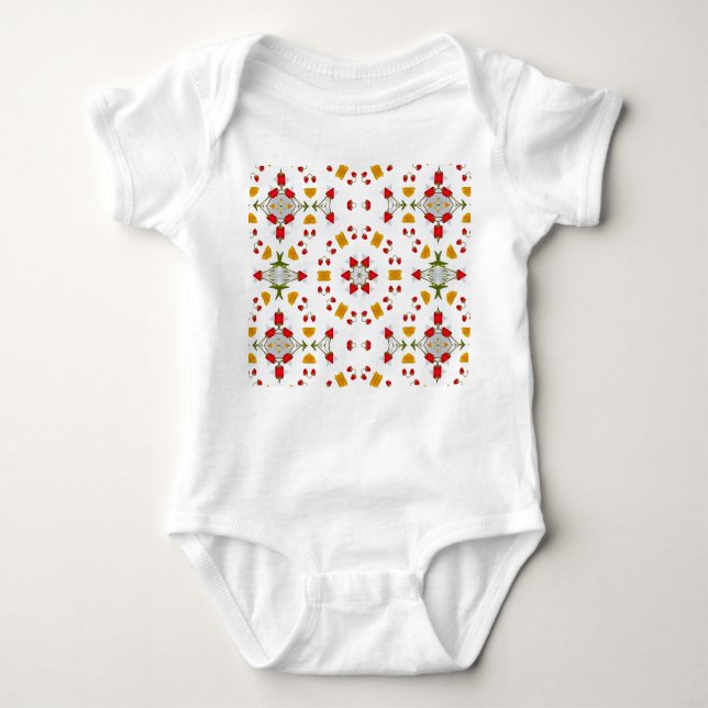 Atomic Mid Century Flower Vintage Baby Bodysuit (Front)