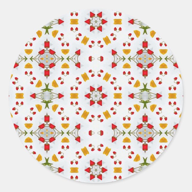 Atomic Mid Century Flower Vintage Classic Round Sticker (Front)