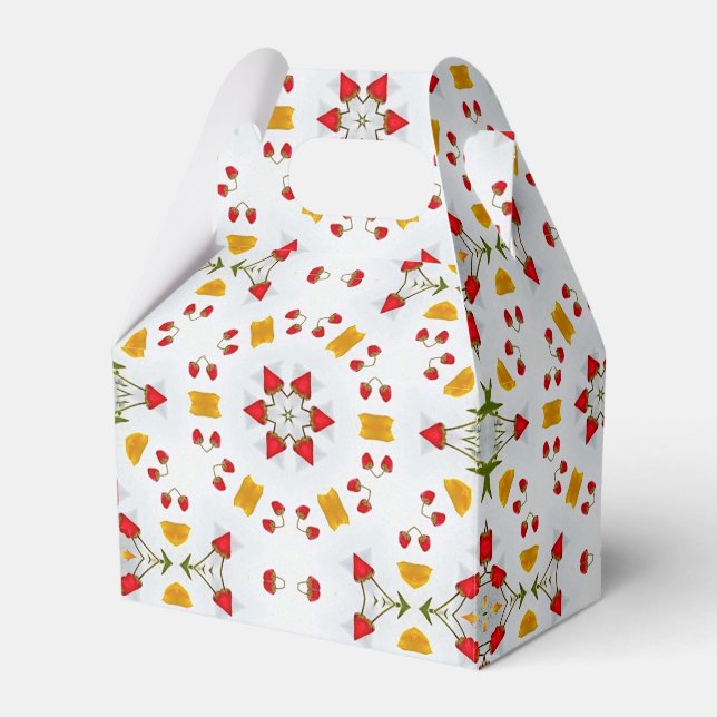 Atomic Mid Century Flower Vintage Favor Boxes (Front Side)