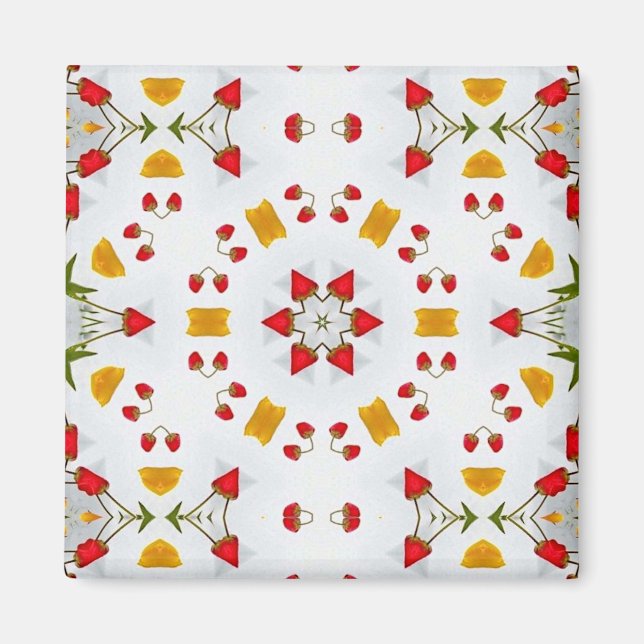 Atomic Mid Century Flower Vintage Magnet (Front)