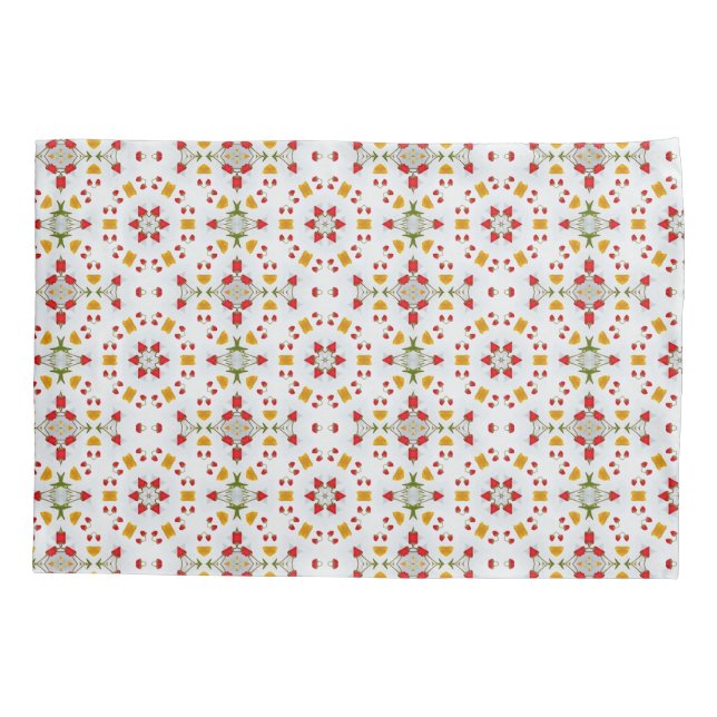 Atomic Mid Century Flower Vintage Pillow Case (Back)