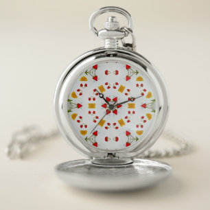 Atomic Mid Century Flower Vintage Pocket Watch