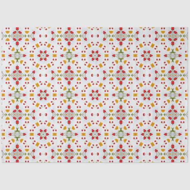 Atomic Mid Century Flower Vintage Tissue Paper (Front)
