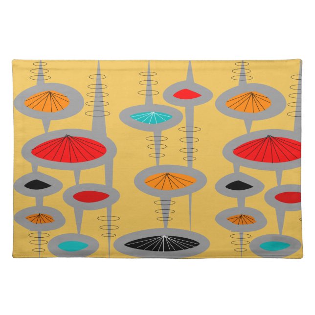 Atomic Mid-Century Inspired Abstract #34 Placemat (Front)