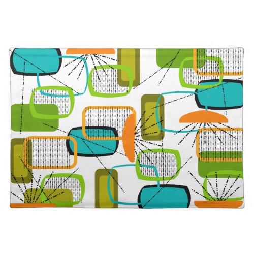 Atomic Mid-Century Inspired Abstract Green #12 Placemat