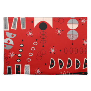 Atomic Mid-Century Inspired Pattern Cloth Placemat