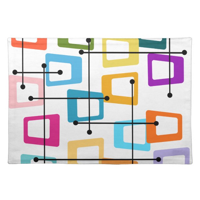 Atomic Mid-Century Modern Cloth Placemat (Front)