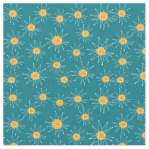 Atomic Mid-Century Starburst Pattern Fabric
