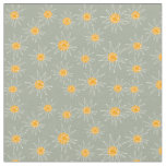 Atomic Mid-Century Starburst Pattern Green Fabric