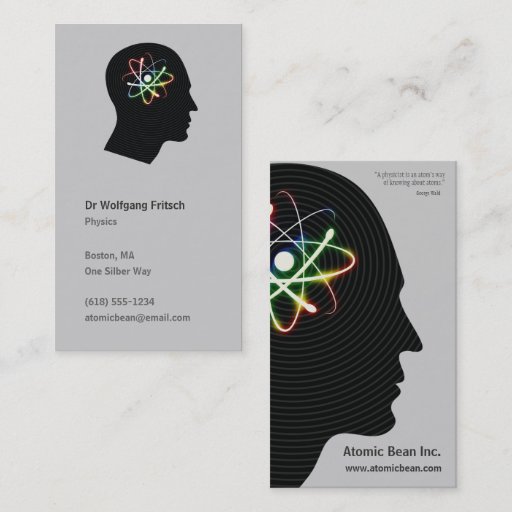 Customizable Atom - Scientist Business Card