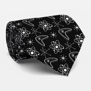 Atomic MOD Midcentury Modern Christmas MCM Black Neck Tie