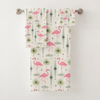 Atomic Oasis with Pink Flamingos