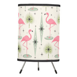 Atomic Oasis with Pink Flamingos - Large Scale Tripod Lamp