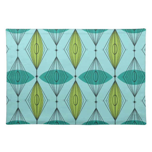 Atomic Ogee and Starbursts Cloth Placemat (Front)