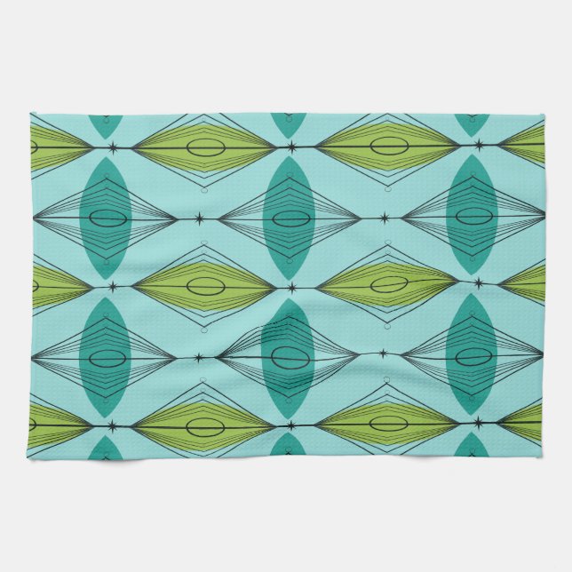 Atomic Ogee and Starbursts Kitchen Towel (Horizontal)