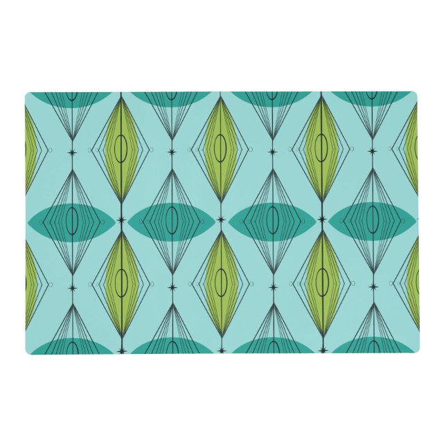 Atomic Ogee and Starbursts Laminated Placemat (Front)
