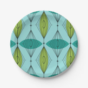 Atomic Ogee and Starbursts Paper Plates