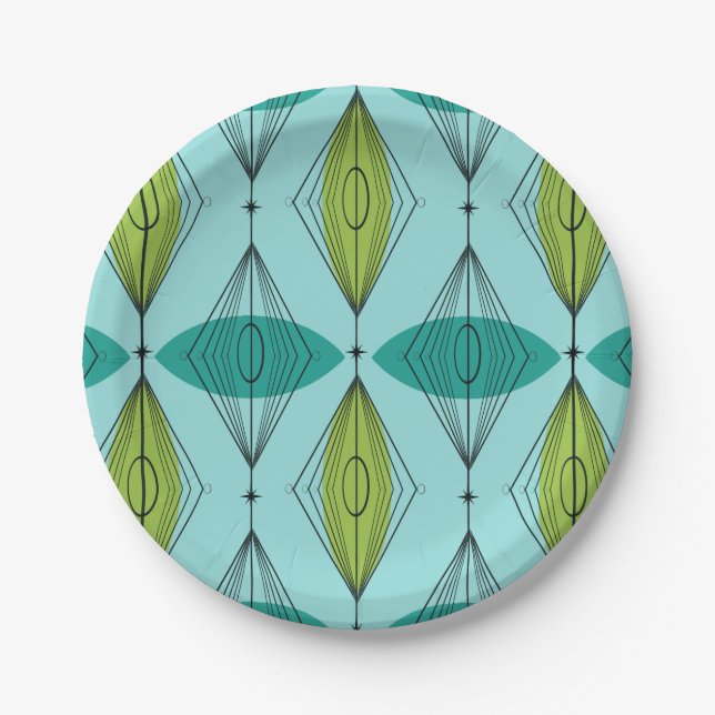 Atomic Ogee and Starbursts Paper Plates (Front)
