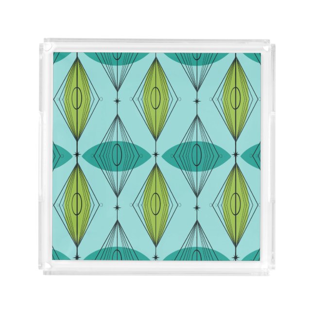 Atomic Ogee and Starbursts Pattern Perfume Tray (Front)