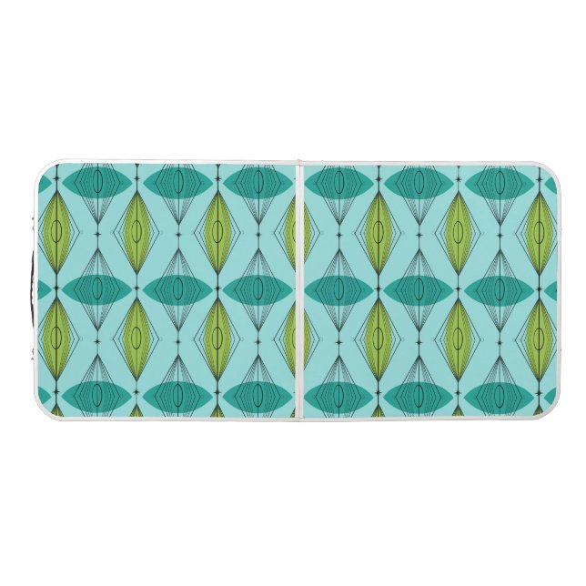 Atomic Ogee & Starbursts Tailgate Size Pong Table (Top)