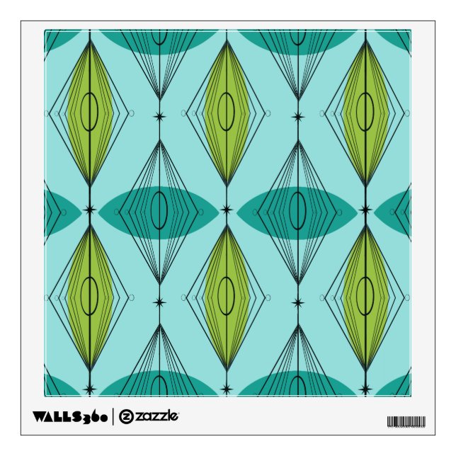 Atomic Ogee & Starbursts Wall Decal (Front)