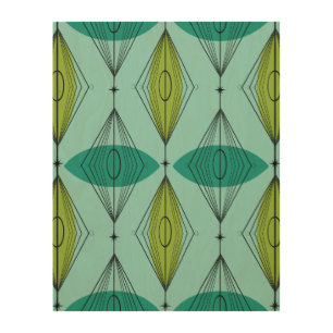 Atomic Ogee & Starbursts Wood Wall Art