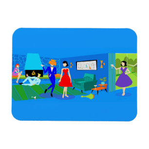 Atomic Palm Springs Cocktail Party Flexible Photo Magnet