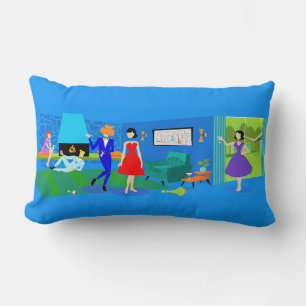 Atomic Palm Springs Cocktail Party Throw Pillow