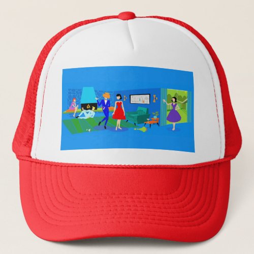 Atomic Palm Springs Cocktail Party Trucker Hat