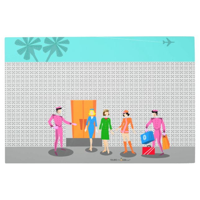 Atomic Palm Springs Stewardess Metal Wall Art (Front)