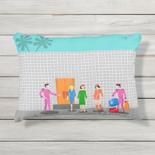 Atomic Palm Springs Stewardess Party Accent Pillow (Front)