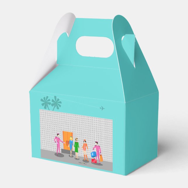 Atomic Palm Springs Stewardess Party Favor Box (Front Side)