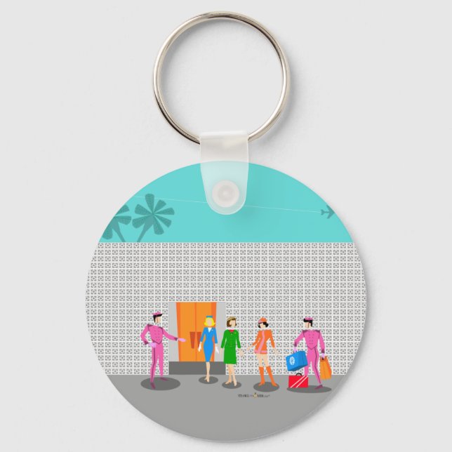 Atomic Palm Springs Stewardess Party Keychain (Front)