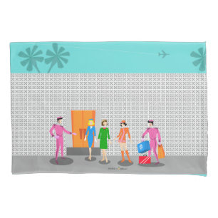 Atomic Palm Springs Stewardess Party Pillowcase