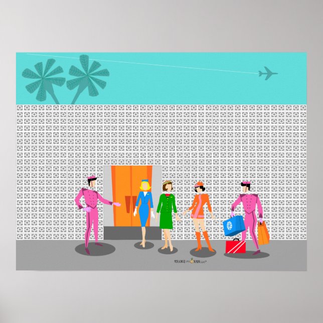 Atomic Palm Springs Stewardess Party Poster (Front)