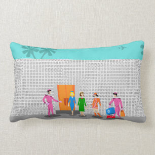 Atomic Palm Springs Stewardess Party Throw Pillow