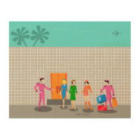 Atomic Palm Springs Stewardess Party Wood Wall Art