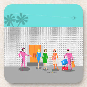 Atomic Palm Springs Stewardess plastic coaster