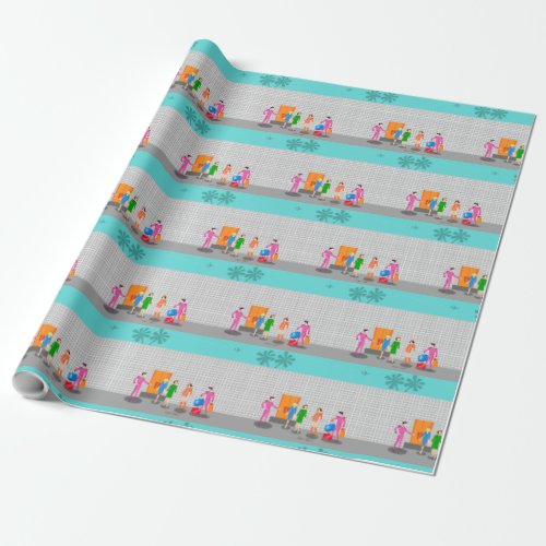Atomic Palm Springs Stewardess Wrapping Paper