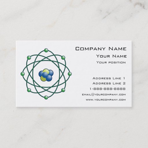 Customizable Atomic Particles Business Card Template