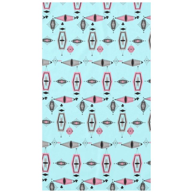 Atomic Pink and Grey Pattern Tablecloth (Front)