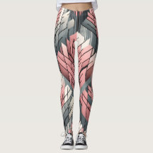 Atomic Pink Grey Geometric Trees Pattern